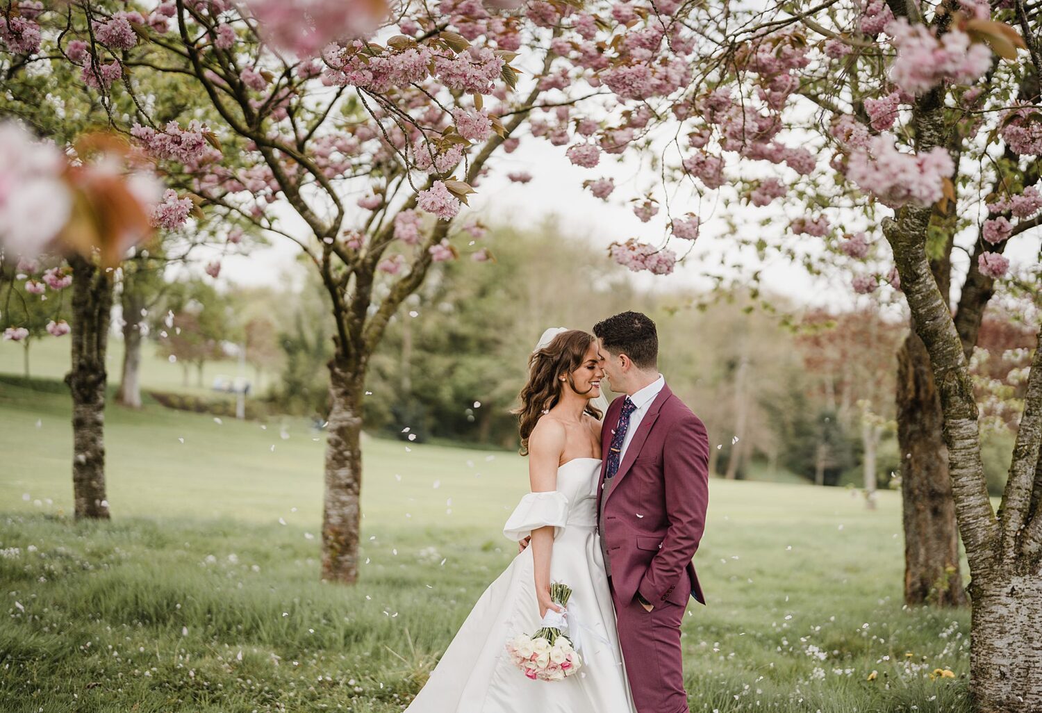 bride and groom at roe park resort Limavady