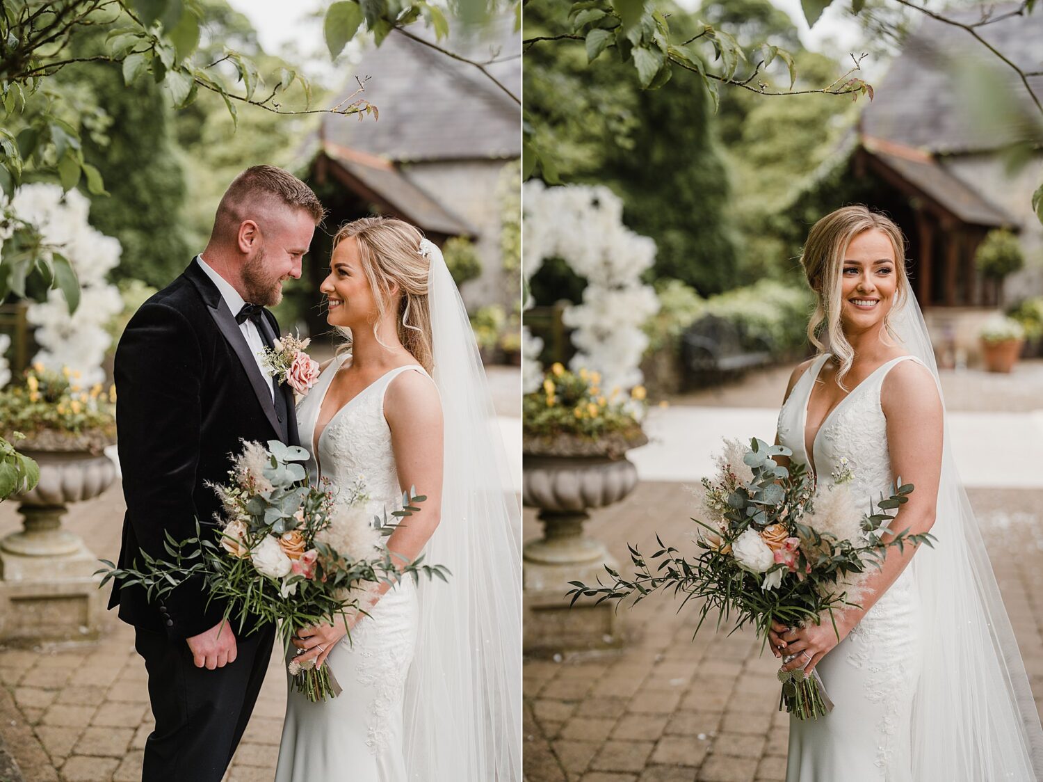 bride and groom portraits after wedding ceremony