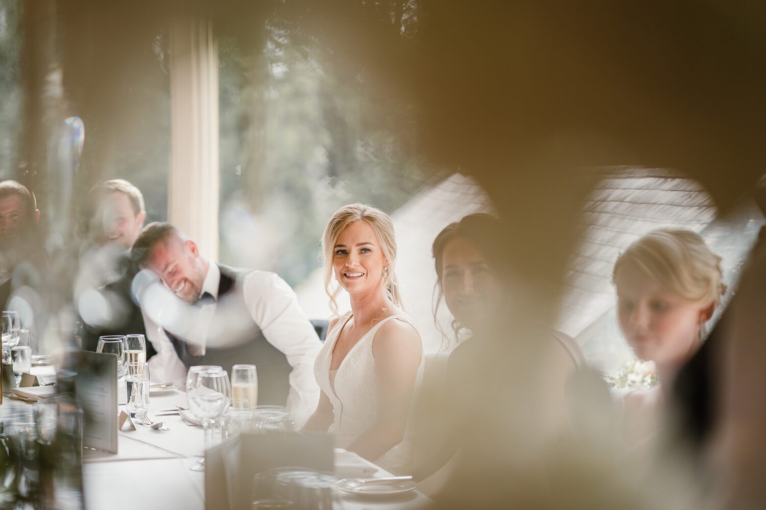 bride during speeches at galgorm