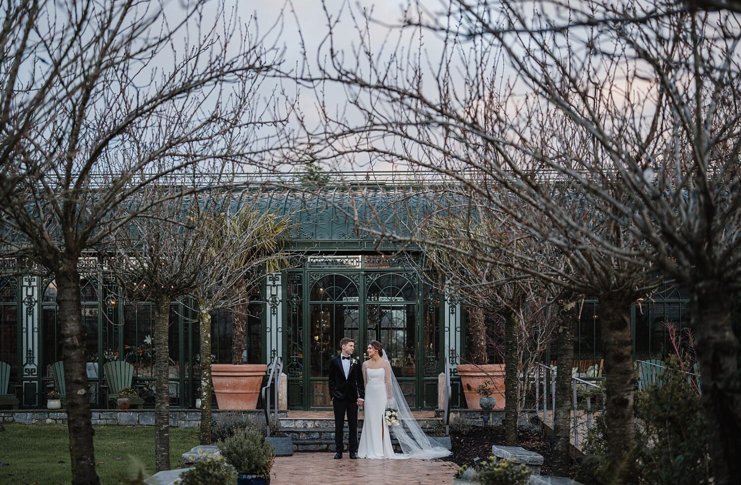 bride and groom at galgorm